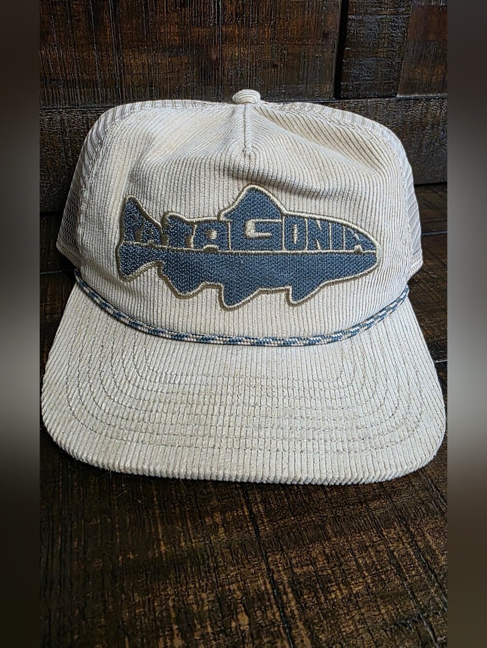 Patagonia Fly Catcher Fitz Roy Trout Corduroy Trucker Snap Back Hat OS
